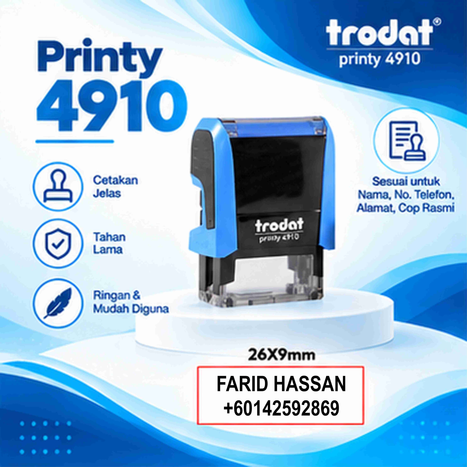 Trodat Printy 4910 self-inking stamp