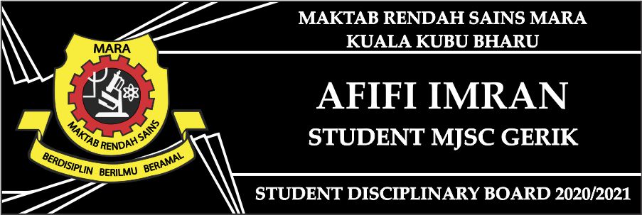 MRSM-19 name tag design