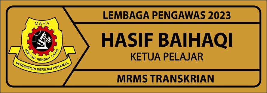 MRSM-13 name tag design