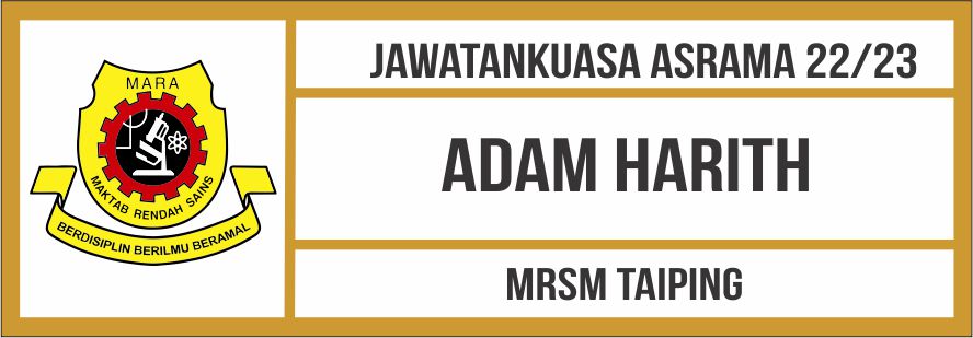 MRSM-12 name tag design