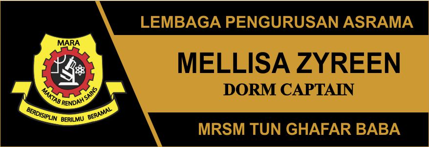 MRSM-18 name tag design